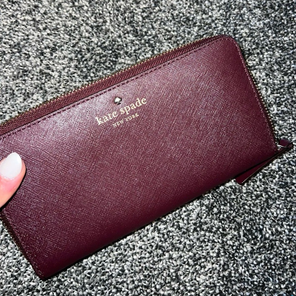 Kate Spade Maroon Zip Wallet